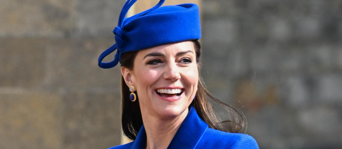 Kate Middleton , Princess of Wales and Louis Prince of Wales during the Easter Day service in Windsor, England on 09 Apr 2023