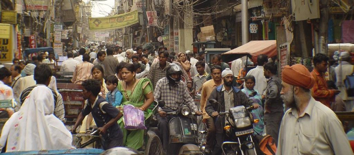 Ambiente en una calle de Delhi