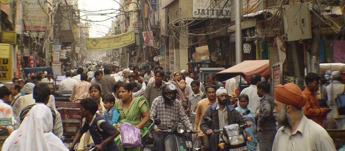Ambiente en una calle de Delhi