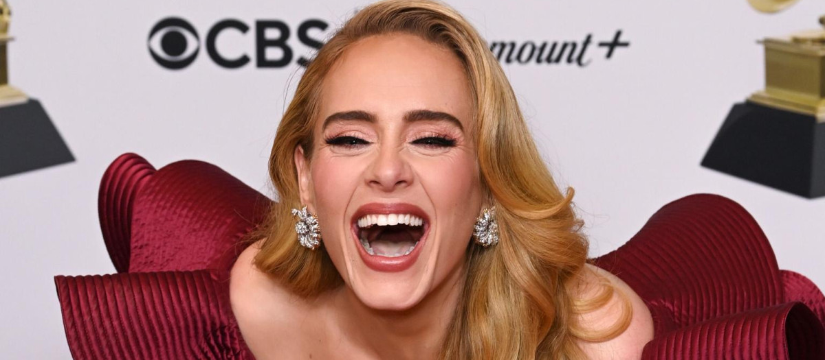 La cantante Adele en los premios Grammy