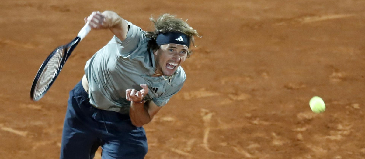 El alemán Zverev, en un momento del partido ante Medvedev