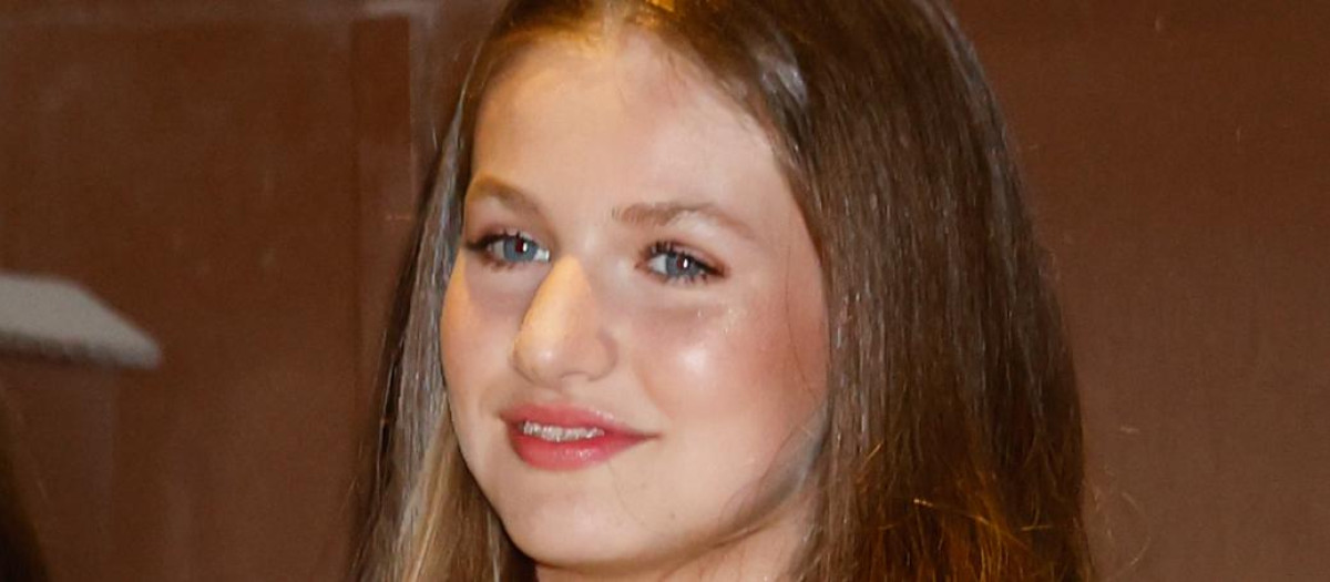Princess of Asturias Leonor de Borbon during Holy Week in Chinchon (Madrid) on Saturday 8 April 2023
en la foto : aparato en los dientes / brackets