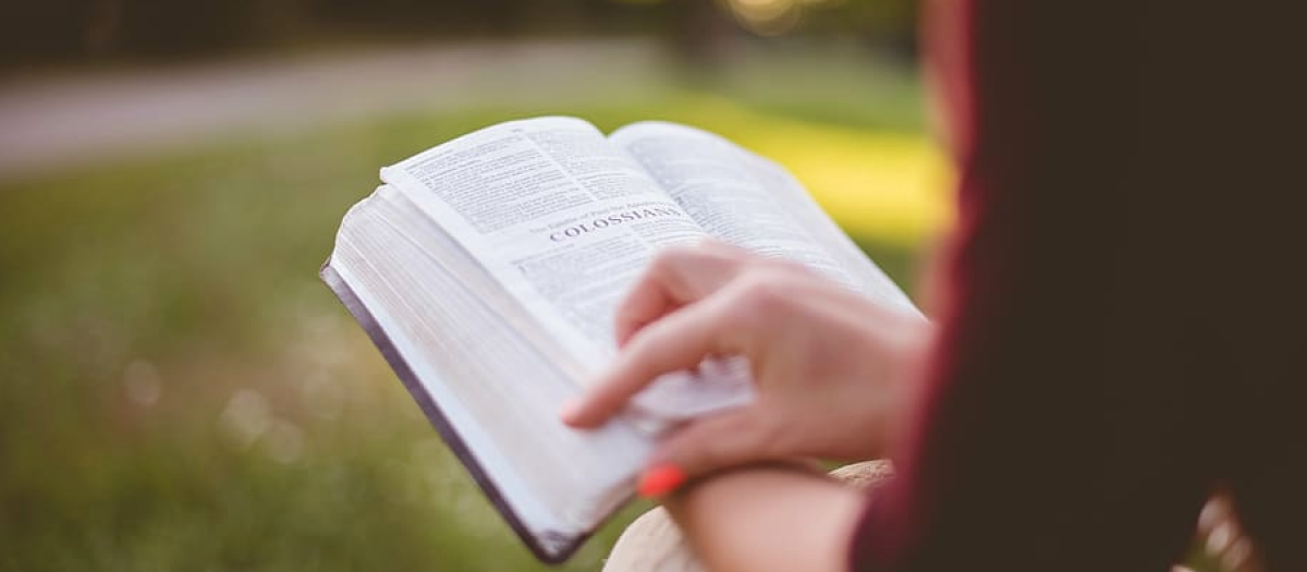 Una mujer lee la Biblia
