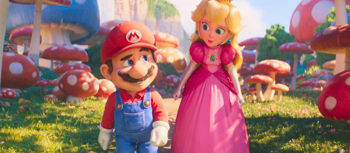 Mario y la Princesa Peach en Super Mario Bros, la película