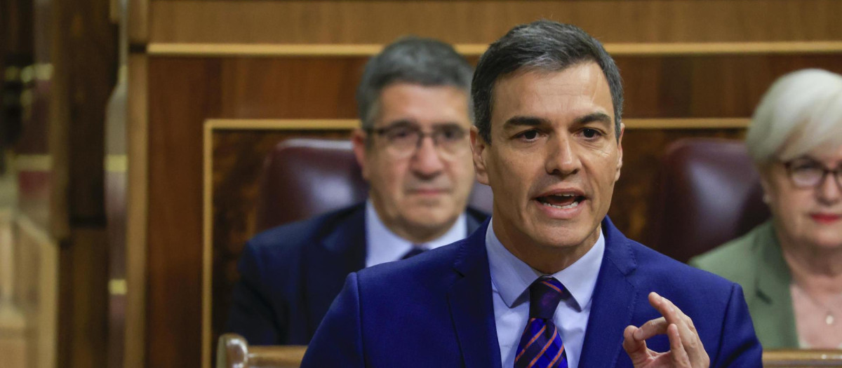 El presidente del Gobierno, Pedro Sánchez, en el Congreso.