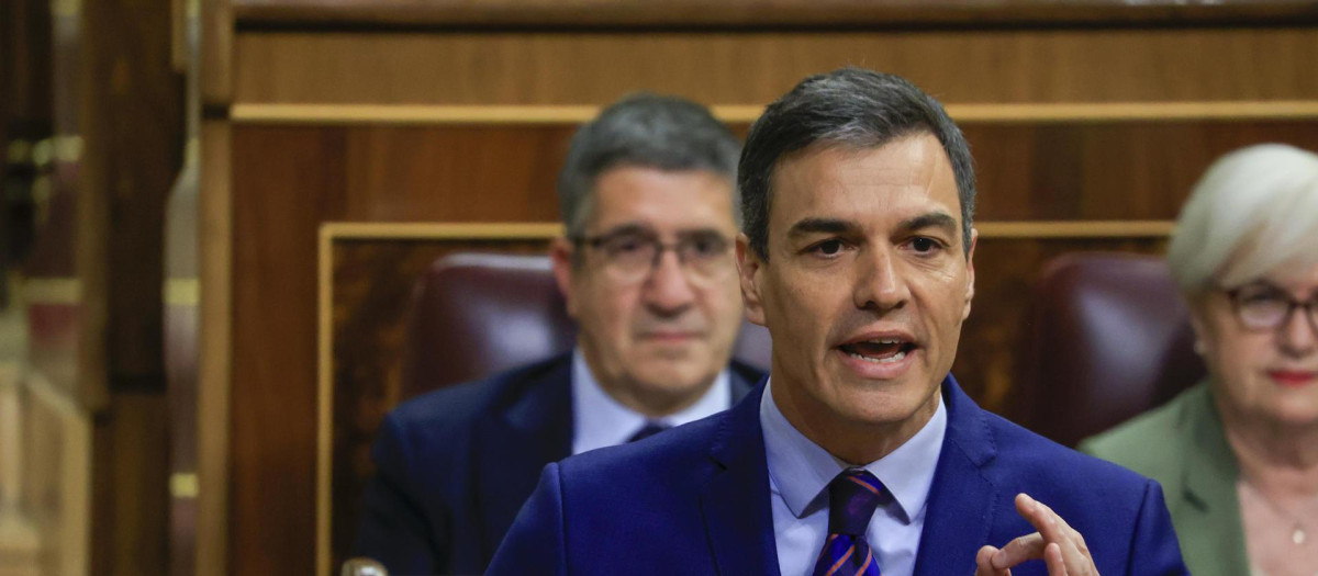 El presidente del Gobierno, Pedro Sánchez, en el Congreso.