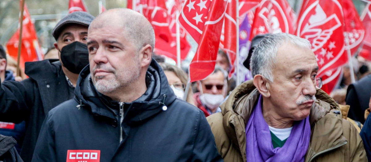Los secretarios generales de CCOO y UGT, Unai Sordo y Pepe Álvarez.