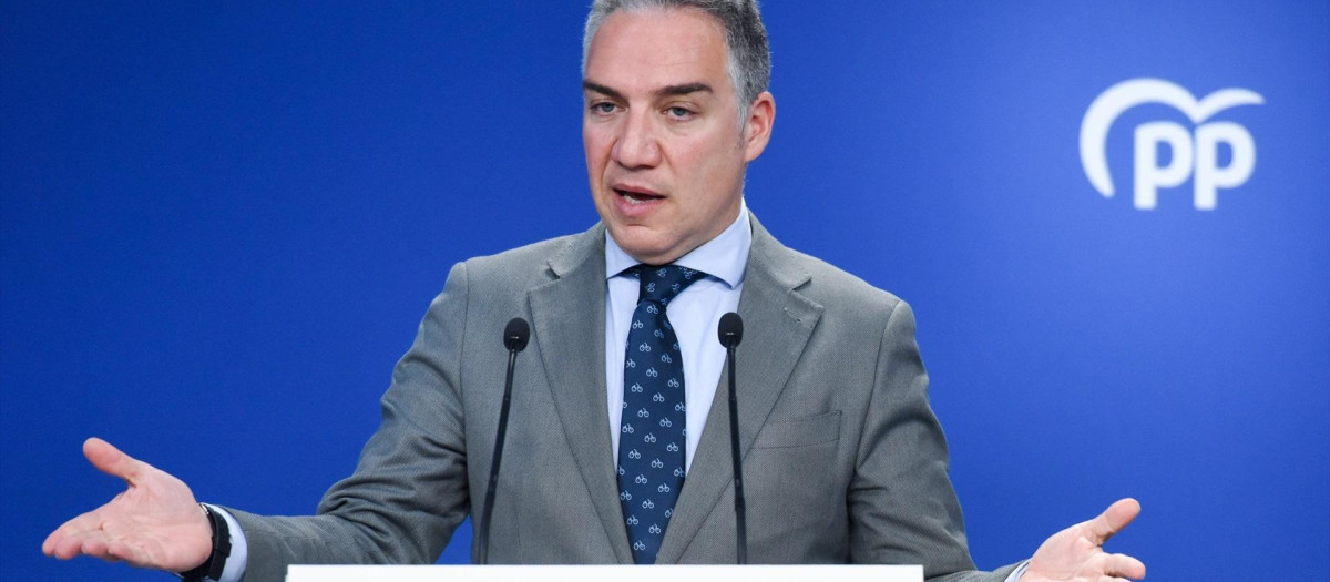 El coordinador general del Partido Popular y director de Campaña, Elías Bendodo, interviene durante una rueda de prensa tras la reunión del Comité de Campaña, en la sede del PP, a 2 de marzo de 2023, en Madrid (España). La reunión se ha llevado a cabo de cara a las próximas elecciones municipales y autonómicas del próximo 28 de mayo.
02 MARZO 2023;CAMPAÑA;COMITÉ;POLÍTICA;ELECCIONES;ELECCIONES MUNICIPALES;ELECCIONES AUTONÓMICAS;MAYO
Gustavo Valiente / Europa Press
(Foto de ARCHIVO)
02/3/2023