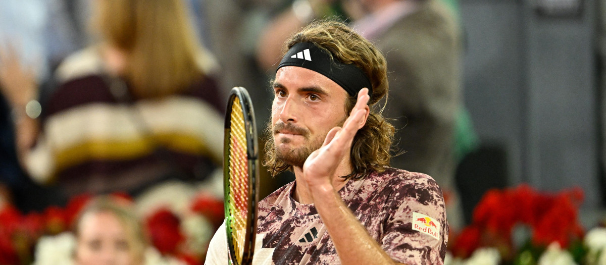 Tsitsipas, tras acabar su último partido (con victoria) en el Mutua Madrid Open