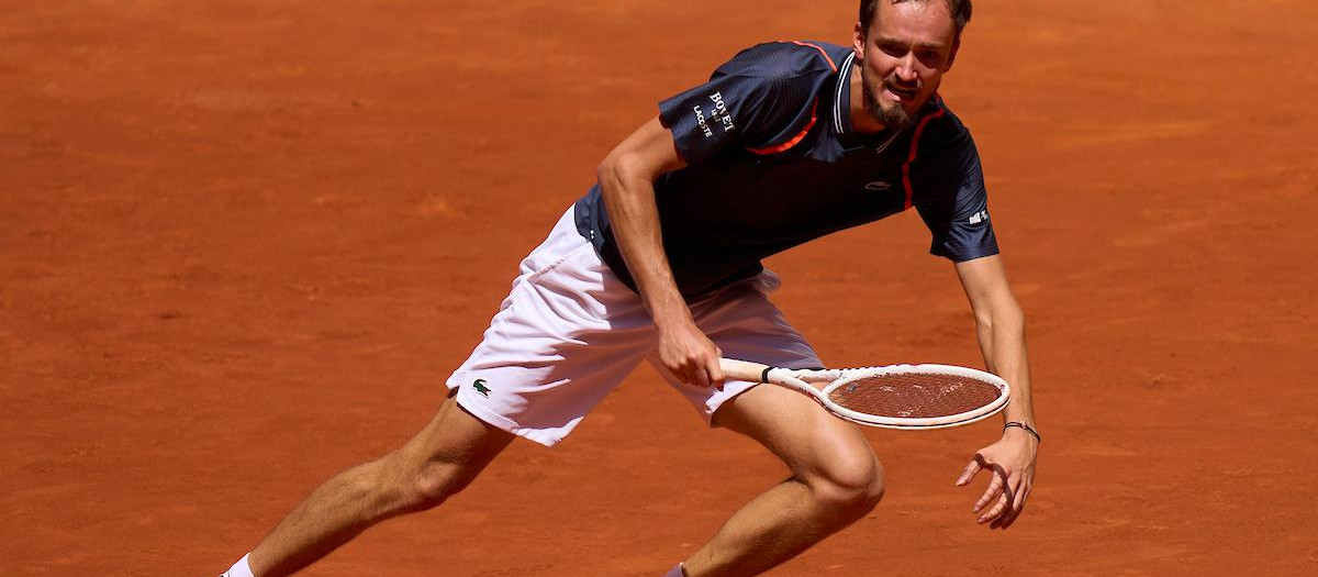 Daniil Medvedev, en su duelo de cuarta ronda del Mutua Madrid Open