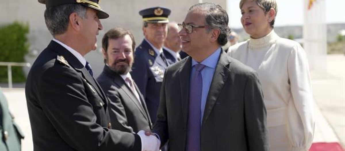 Gustavo Petro a su llegada a España, en su primera visita de Estado
