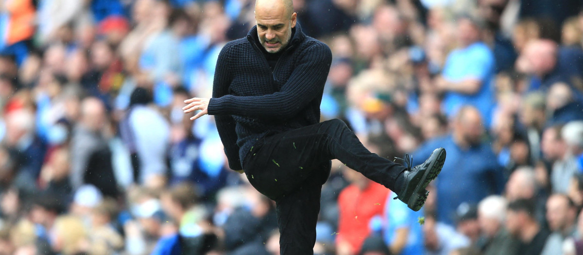Pep Guardiola, en el último partido disputado por el Manchester City