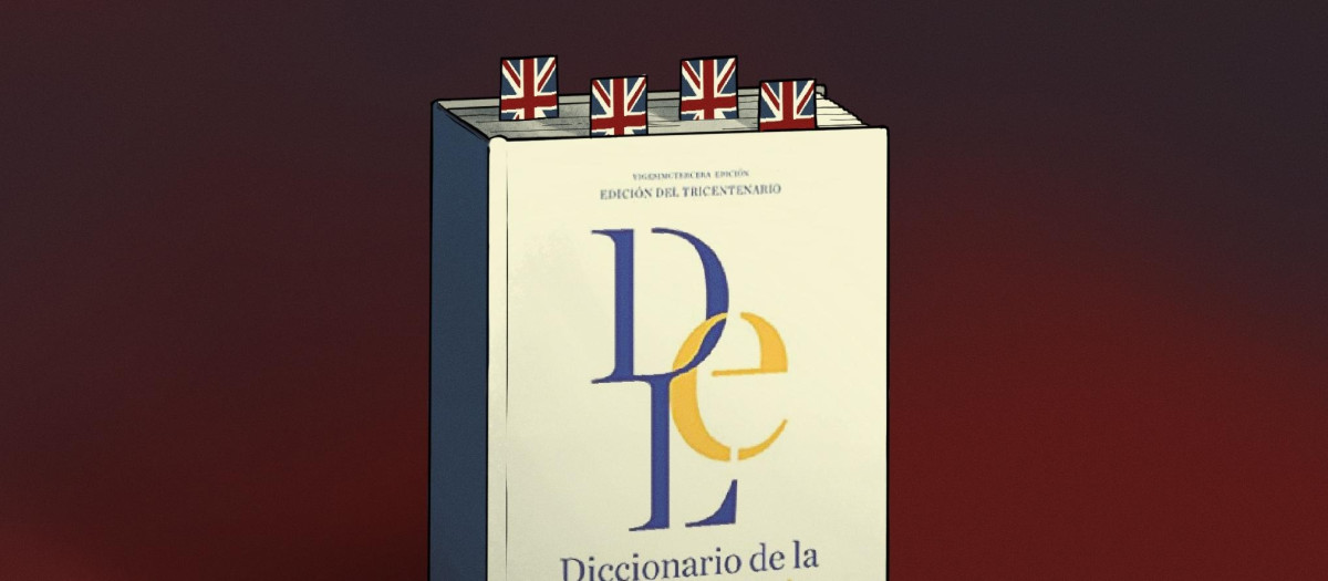 Ilustración: diccionario con anglicismos y prestamos