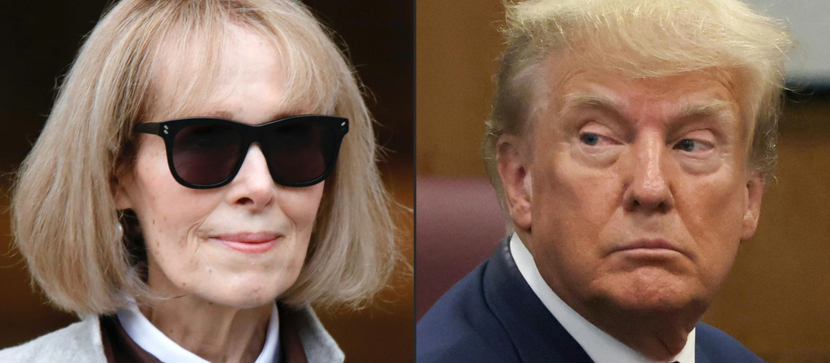 La escritora E. Jean Carroll y el presidente de Estados Unidos, Donald Trump