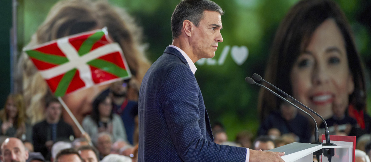 Pedro Sánchez, este domingo en Vitoria