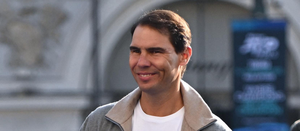 Tennisplayer Rafael Nadal during practice at the 2022 ATP Finals in Turin, Italy, on November 12, 2022.