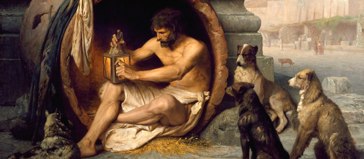 'Diógenes sentado en su tinaja' (1860) de Jean-Léon Gérôme