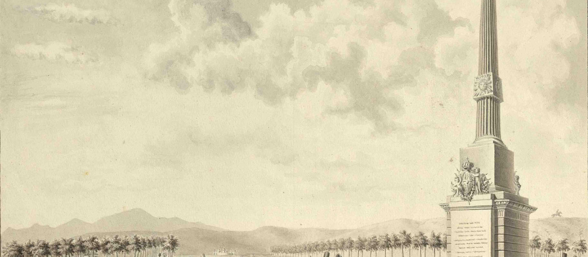 Grabado de la Fuente de la Castellana, 1833