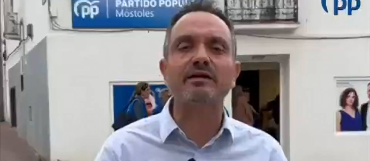 Manuel Bautista, candidato a la alcaldía de Móstoles por el PP, explica el ataque a la sede del PP