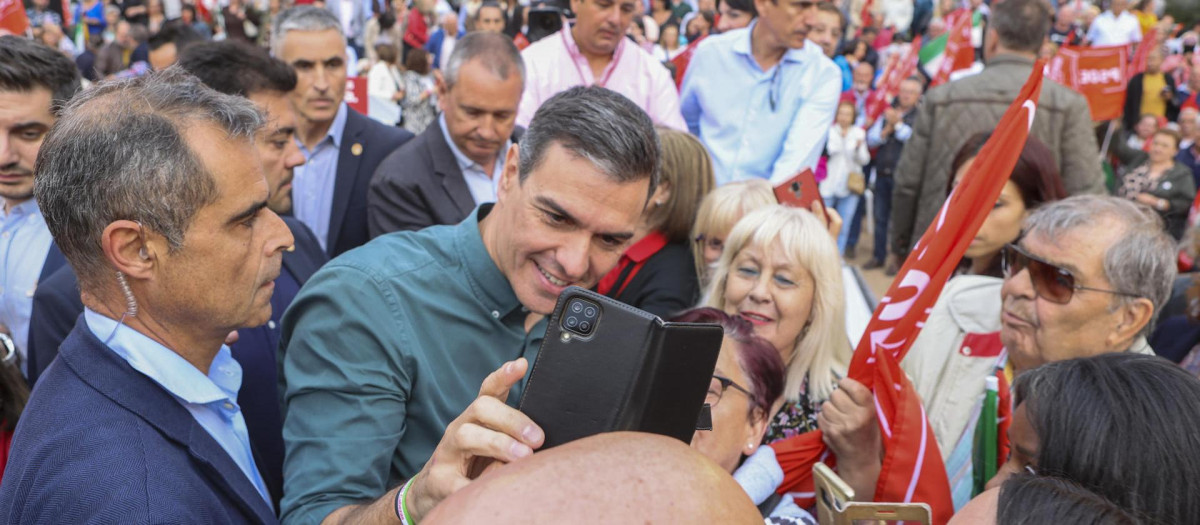 El presidente del Gobierno, Pedro Sánchez, en Badajoz.