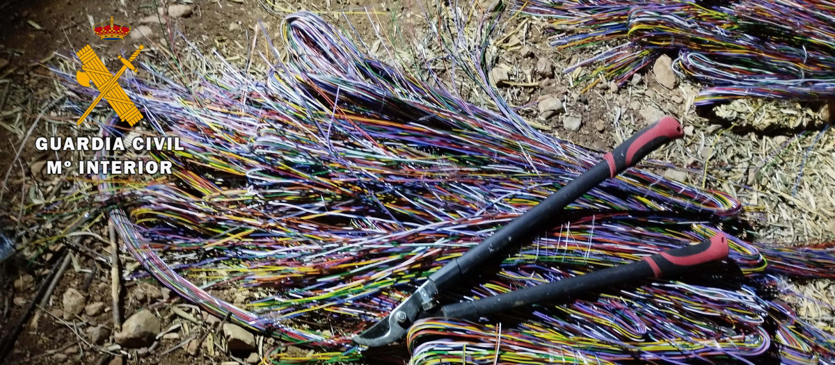 Cable recuperado por la Guardia Civil