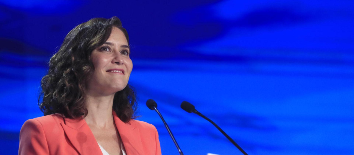 La Presidenta y candidata del PP a la presidencia de la Comunidad de Madrid Isabel Díaz Ayuso