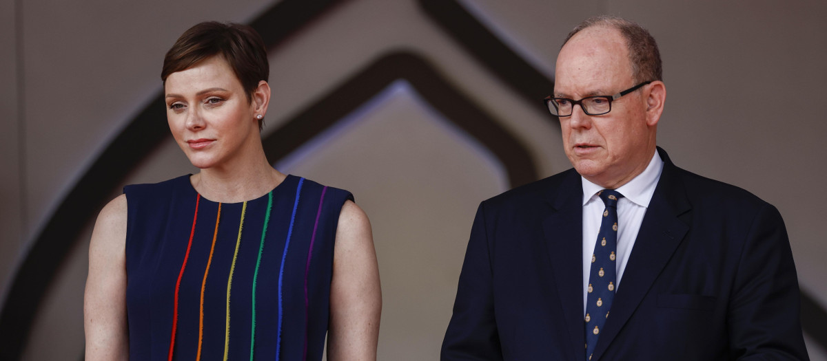 Princess Charlene of Monaco and Prince Albert II of Monaco during Formula One F1 Monaco Grand Prix Circuit de Monaco, Monte Carlo, Monaco - May 28, 2023