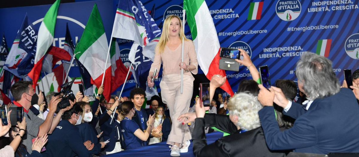 Giorgia Meloni, primer ministro Italia y líder de Fratelli d'Italia