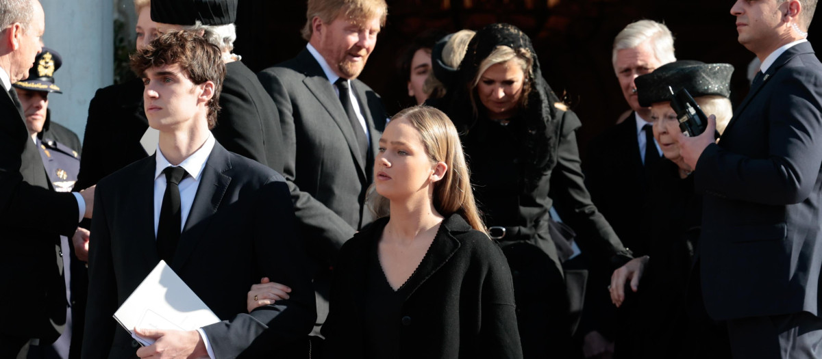 Irene and Pablo Nicolas Urdangarin during burial of Constantine of Greece in Athens, on Monday,, 16 January 2023.