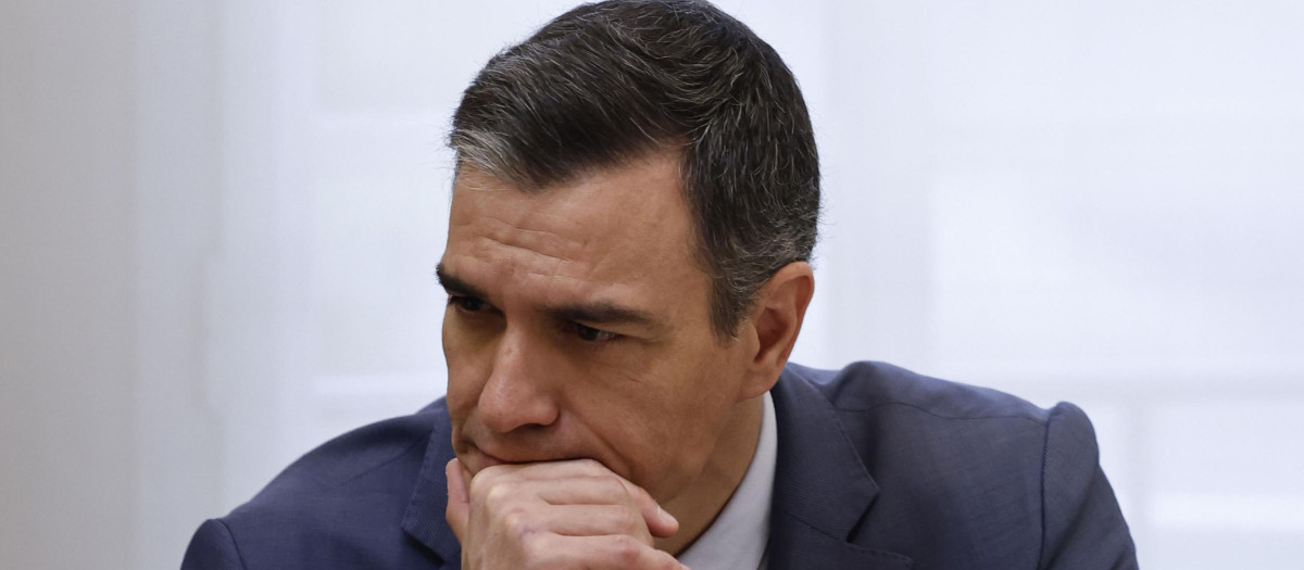 Pedro Sánchez, este martes en la Moncloa