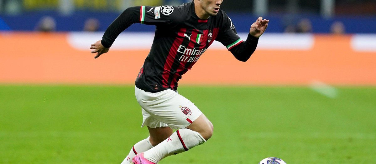 Brahim Díaz, este año en un partido con el Milan, su actual equipo