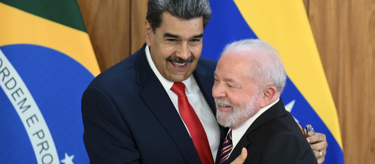 Nicolás Maduro y el presidente de Brasil, Luiz Inácio Lula da Silva