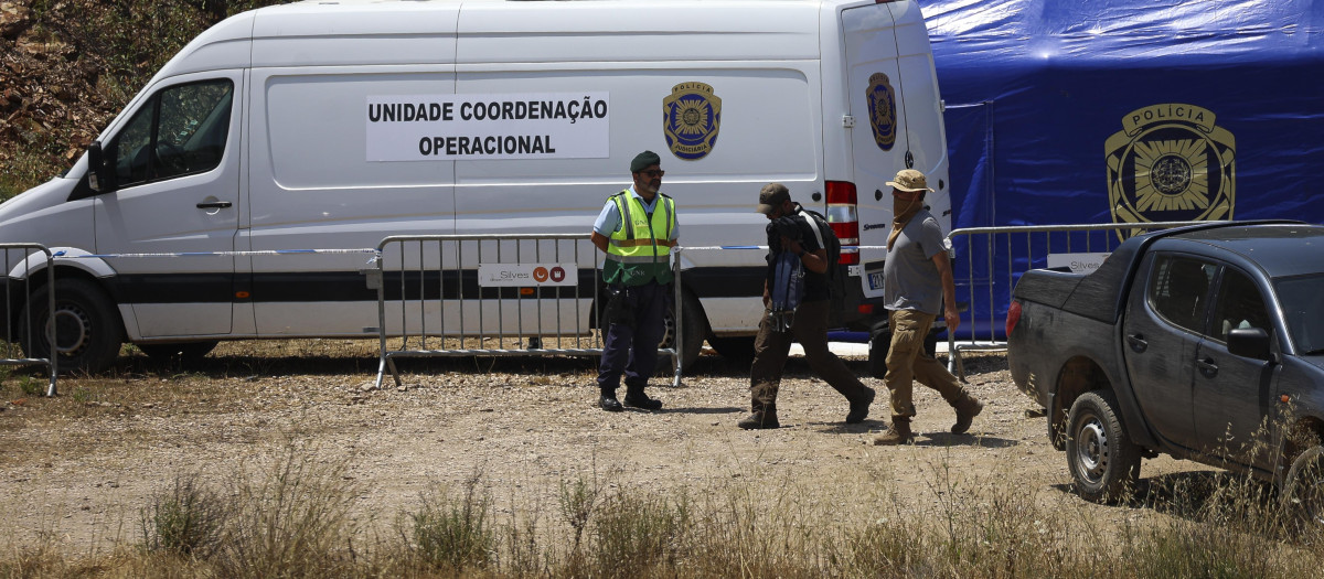 Policía Judicial portuguesa en el operativo de búsqueda de Madeleine McCann este mayo de 2023