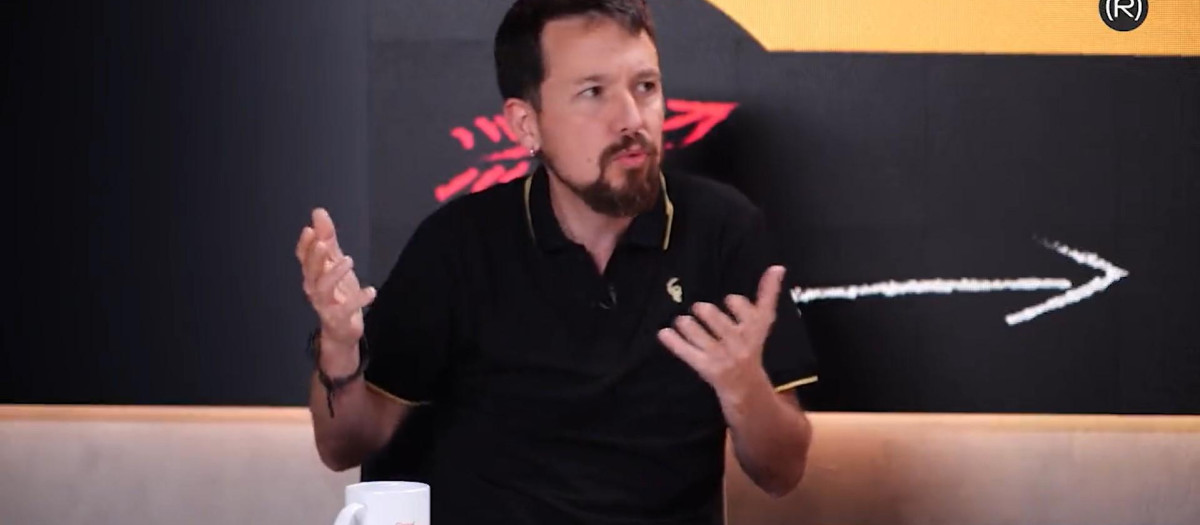 El director de Canal R(e)D, Pablo Iglesias, en uno de sus programas