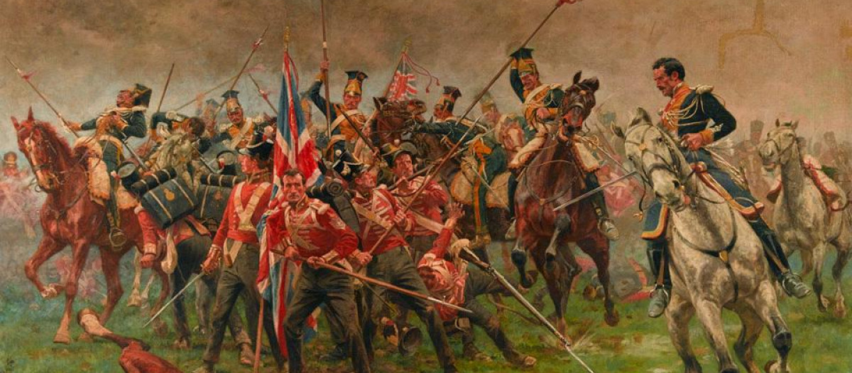 Cuadro de William Barnes, “La bandera, La Albuera, 1811”, pintado hacia 1912