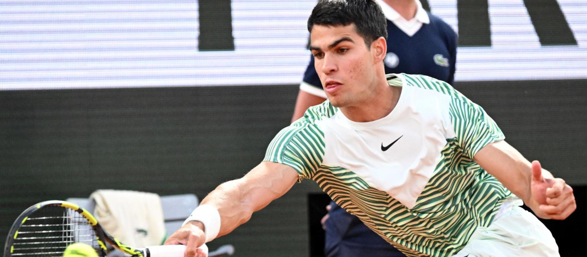 Carlos Alcaraz, en su último partido en Roland Garros