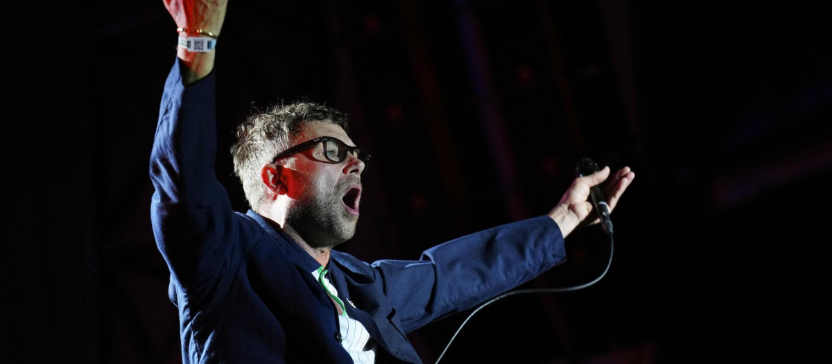 Damon Albarn, cantante de Blur, durante su concierto en Barcelona