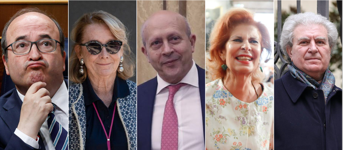 El ministro Iceta y los exministros Aguirre, Wert, Alborch y Molina