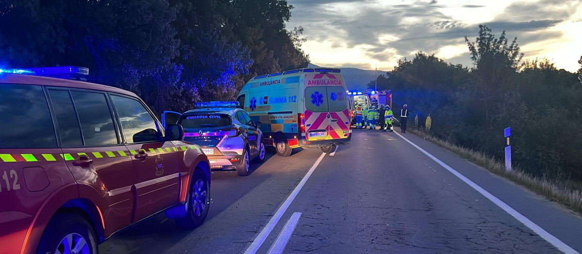 Efectivos del 112 desplegados en el lugar del accidente