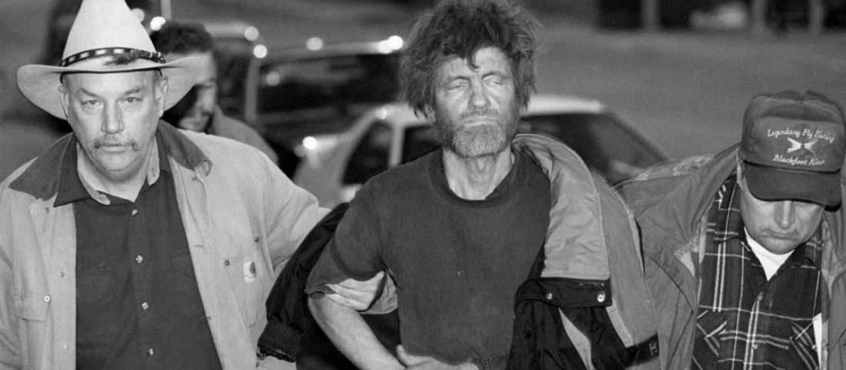 Ted Kaczynski, el terrorista conocido como Unabomber, en el momento de su detención