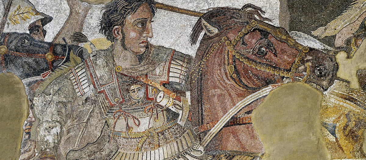 Mosaico de Alejandro Magno hallado en una casa patricia en Pompeya