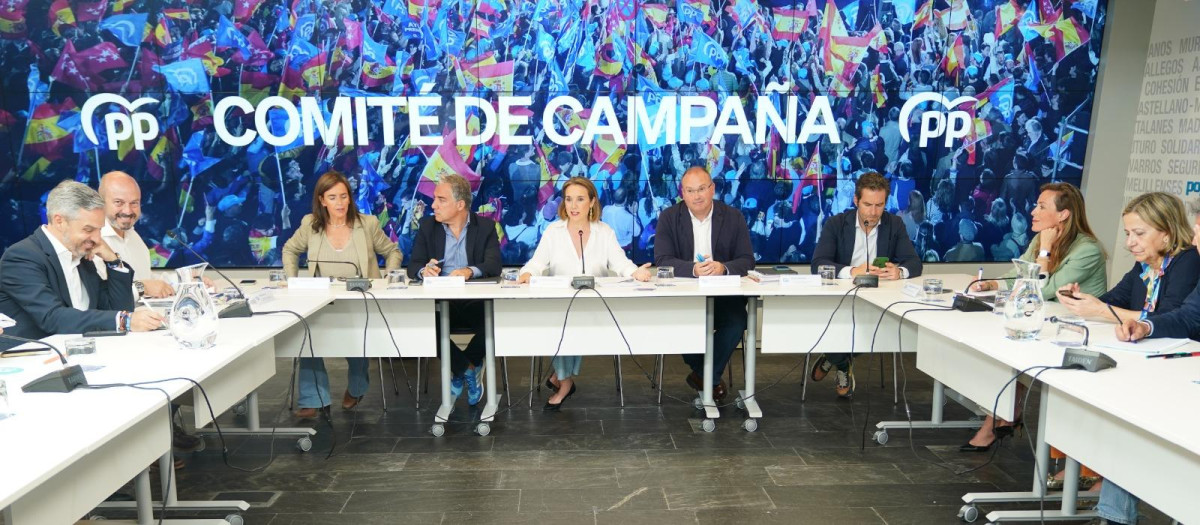 El Comité de Campaña del PP, en una reunión de la semana pasada