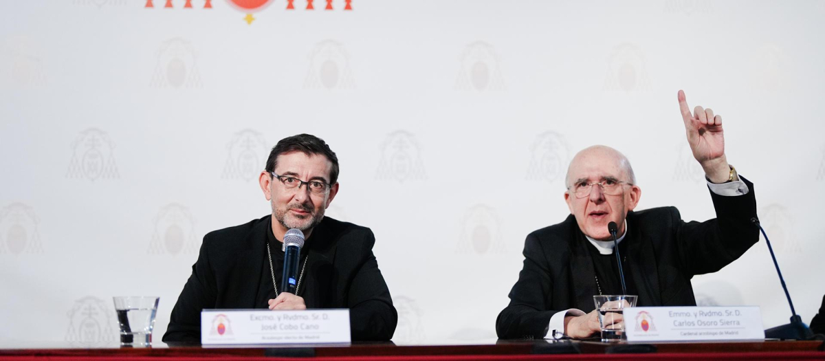 José Cobo y Carlos Osoro en la rueda de prensa tras el nombramiento