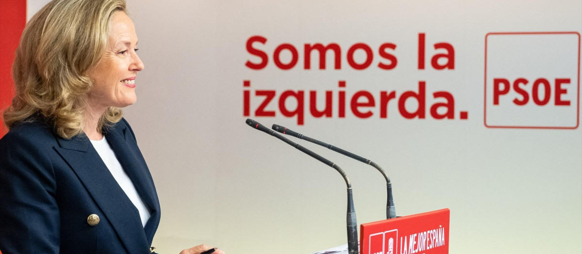 La ministra de Asuntos Económicos, Nadia Calviño, en una comparecencia reciente.