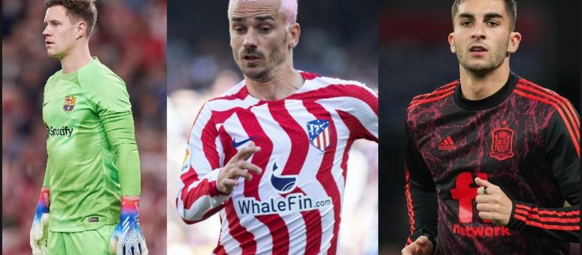 Ter Stegen, Griezmann y Ferran Torres