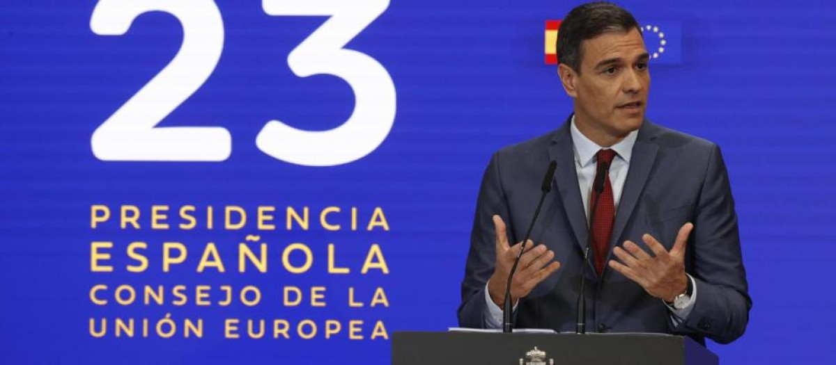 El presidente del Gobierno, Pedro Sánchez, presenta las prioridades de la Presidencia española del Consejo de la UE