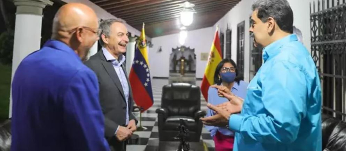 José Luis Rodríguez Zapatero y Nicolás Maduro, en enero en Caracas
