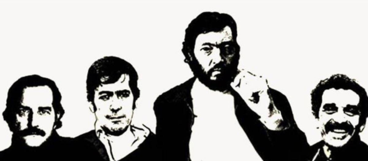 Carlos Fuentes, Mario Vargas Llosa, Julio Cortázar y Gabriel García Márquez en la cubierta de 'Las Cartas del Boom'