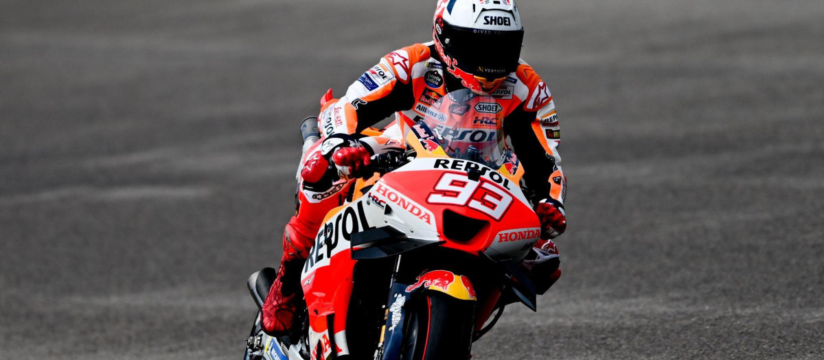 Marc Márquez, durante los entrenamientos del GP de Alemania en el que finalmente no hará la carrera