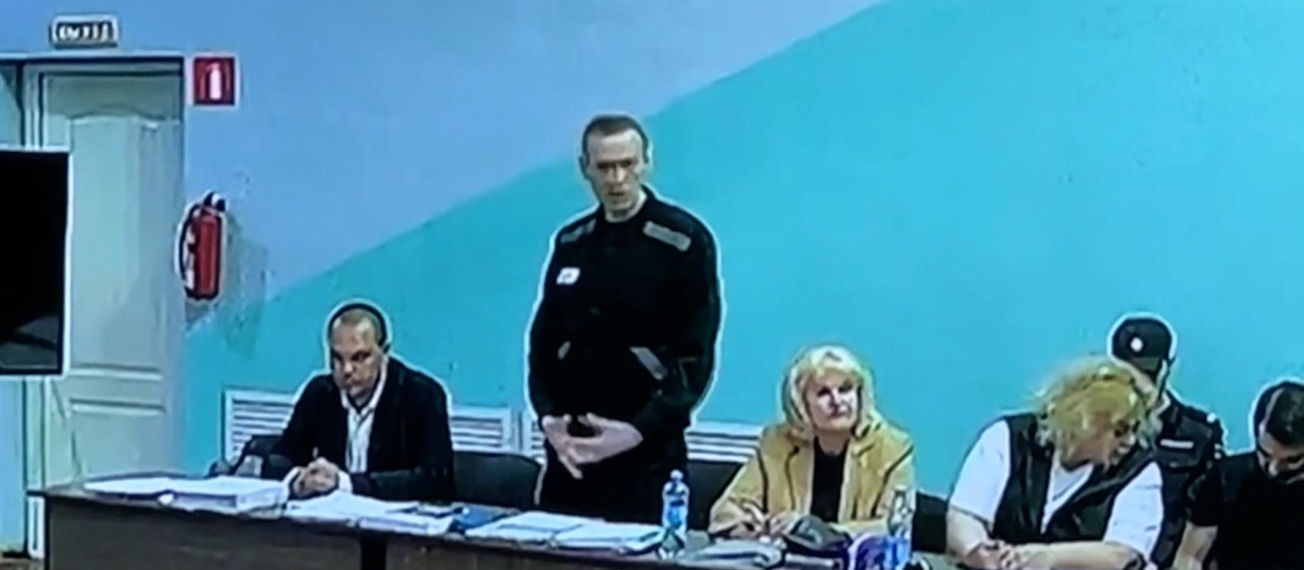 El opositor ruso, Alexéi Navalni, durante su declaración ante la Justicia rusa